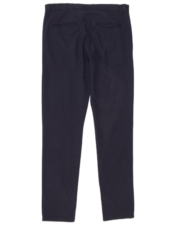 Zara Mens Slim Chino Trousers EU 38 Small W30 L32 Navy Blue