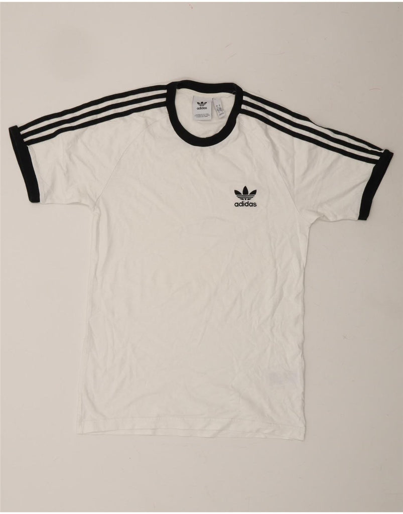 ADIDAS Mens T-Shirt Top Small White Cotton Vintage Adidas and Second-Hand Adidas from Messina Hembry 