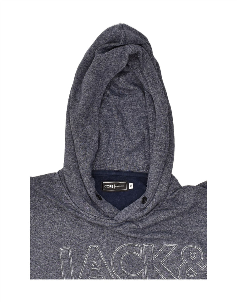 JACK & JONES Mens Hoodie Jumper XL Navy Blue Flecked Cotton | Vintage Jack & Jones | Thrift | Second-Hand Jack & Jones | Used Clothing | Messina Hembry 