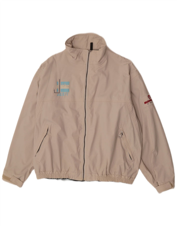 Murphy & Nye Mens Bomber Jacket UK 42 XL Beige Polyamide