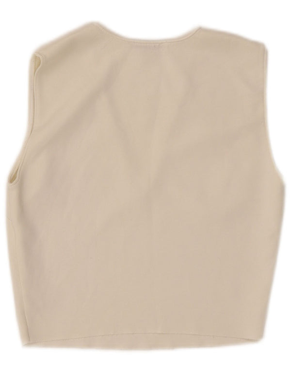 Zara Womens Crop Sleeveless Blouse Top UK 8 Small White Polyester