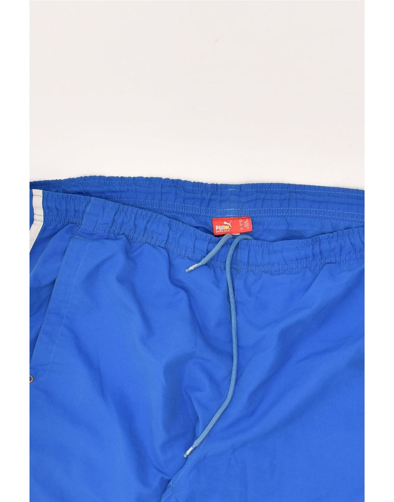 PUMA Mens Sport Shorts Medium Blue | Vintage Puma | Thrift | Second-Hand Puma | Used Clothing | Messina Hembry 