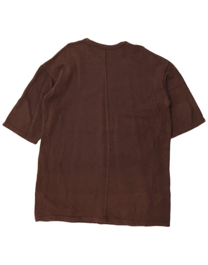 Zara Womens Oversized T-Shirt Dress UK 14 Medium Brown Cotton