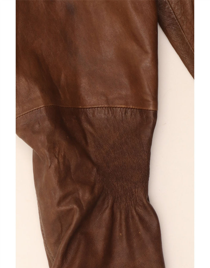 Conbipel Mens Leather Jacket IT 54 2XL Brown Leather