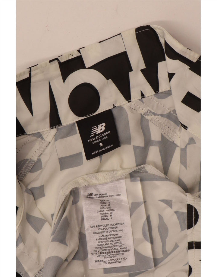 New Balance Womens Graphic Oversized Bomber Jacket UK 10 Small White