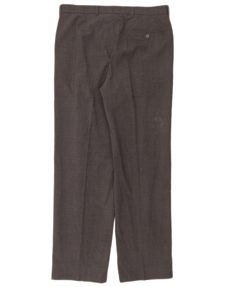 Marks & Spencer Mens Pegged Suit Trousers W34 L31 Grey Polyester