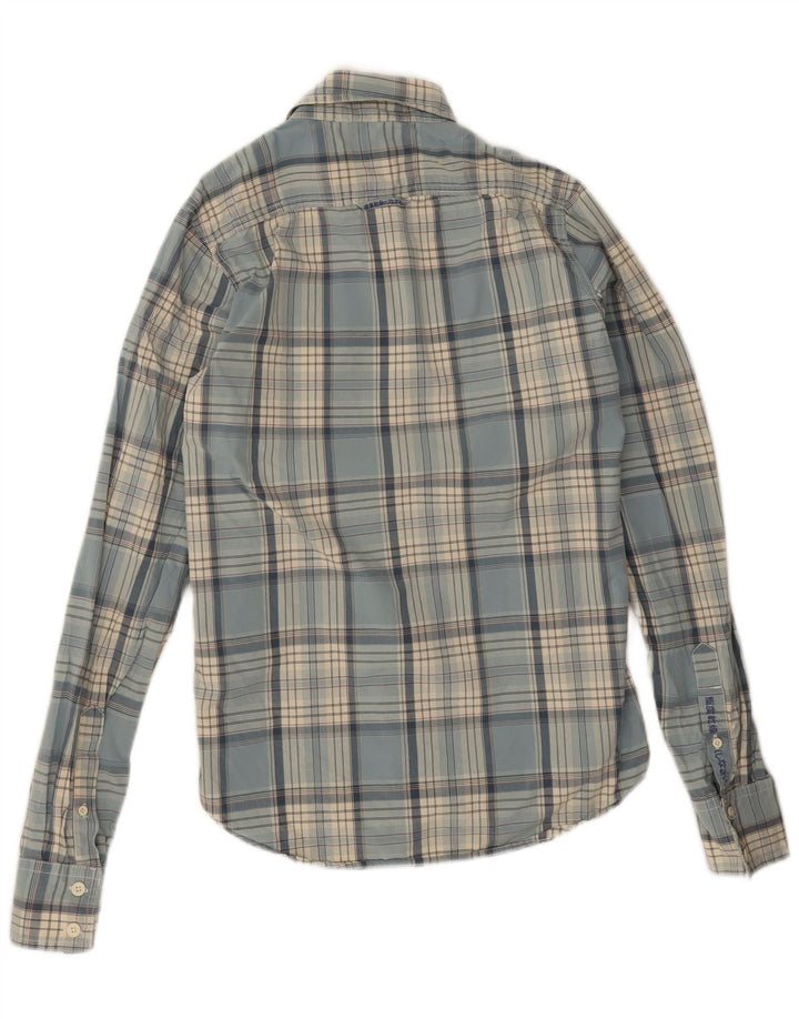 Superdry Mens Shirt Medium Blue Check Cotton