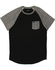 HOLLISTER Mens T-Shirt Top Small Black Colourblock Cotton