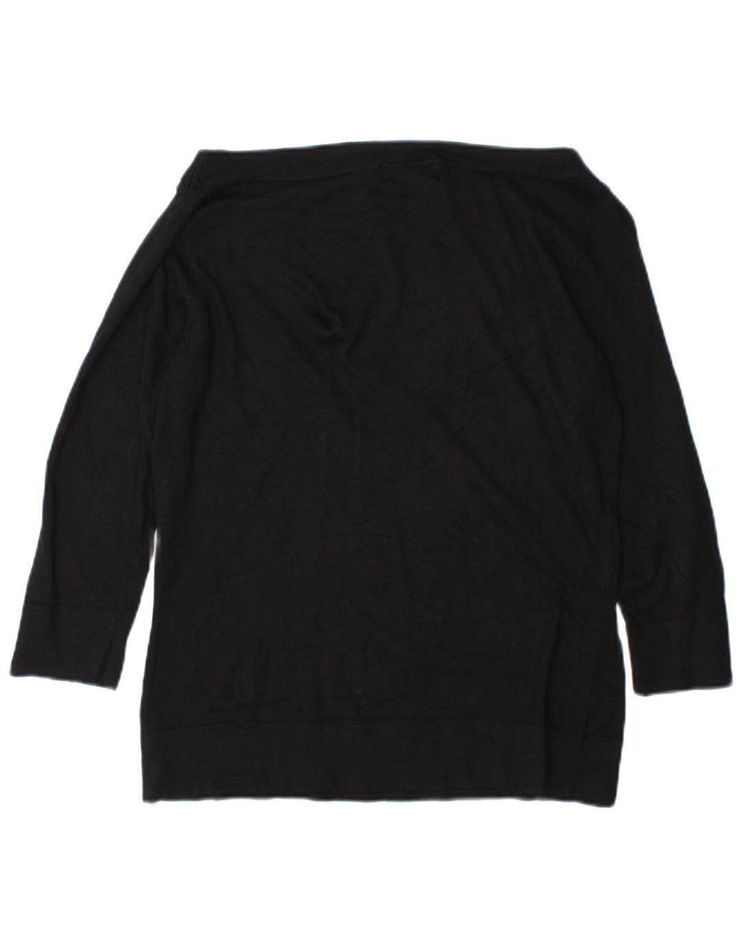 Marks & Spencer Womens Lash Top 3/4 Sleeve UK 10 Small Black Viscose