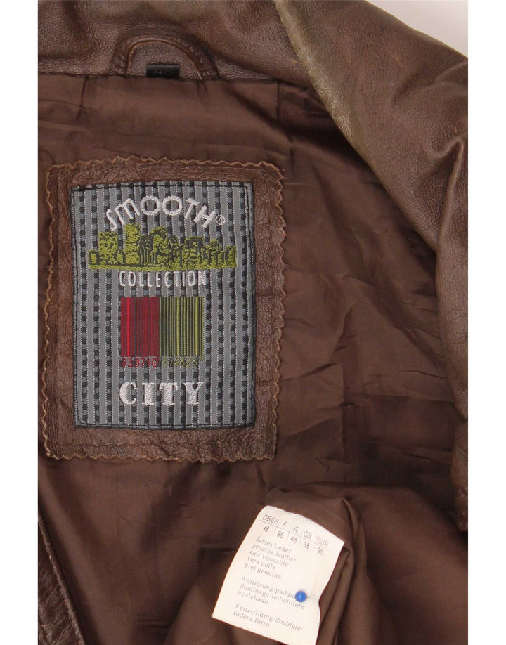 Vintage Mens Leather Jacket IT 48 Medium Brown