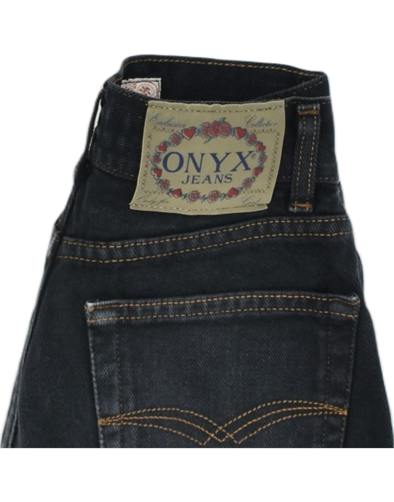 ONYX Womens High Waist Slim Jeans W27 L31 Black Cotton | Vintage | Thrift | Second-Hand | Used Clothing | Messina Hembry 