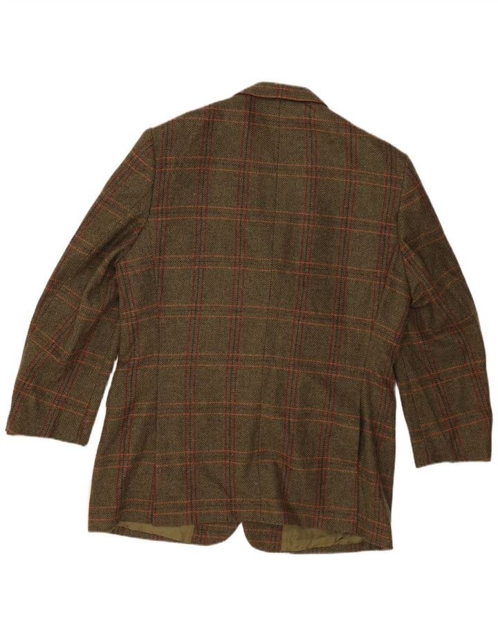 John Hanly&Co Ltd Mens 3 Button Blazer Jacket IT 54 2XL Khaki Check