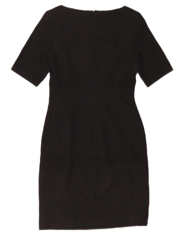 Hugo Boss Womens Sheath Dress UK 12 Medium Black Striped