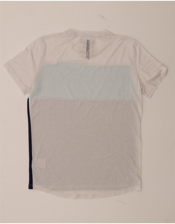 SUPERDRY Mens Graphic T-Shirt Top Small White Colourblock Polyester Vintage Superdry and Second-Hand Superdry from Messina Hembry 