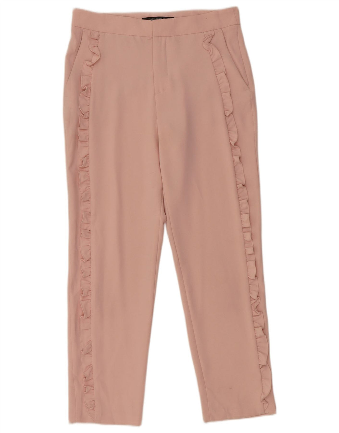 Zara Womens Slim Chino Trousers Small W27 L26 Pink Polyester