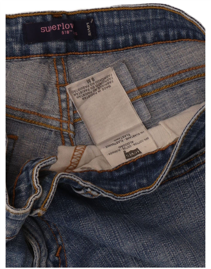 Levi's Womens 518 Super Low Bootcut Jeans US 9 Medium W30 L31 Blue Cotton