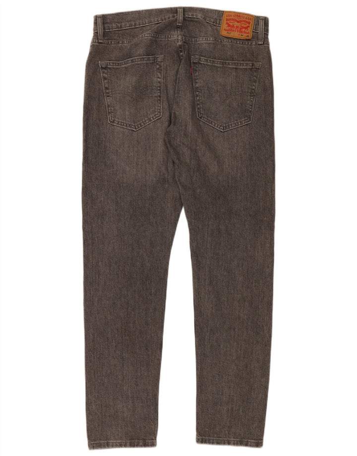 Levi's Mens 512 Slim Tapered Jeans W34 L32 Grey Cotton