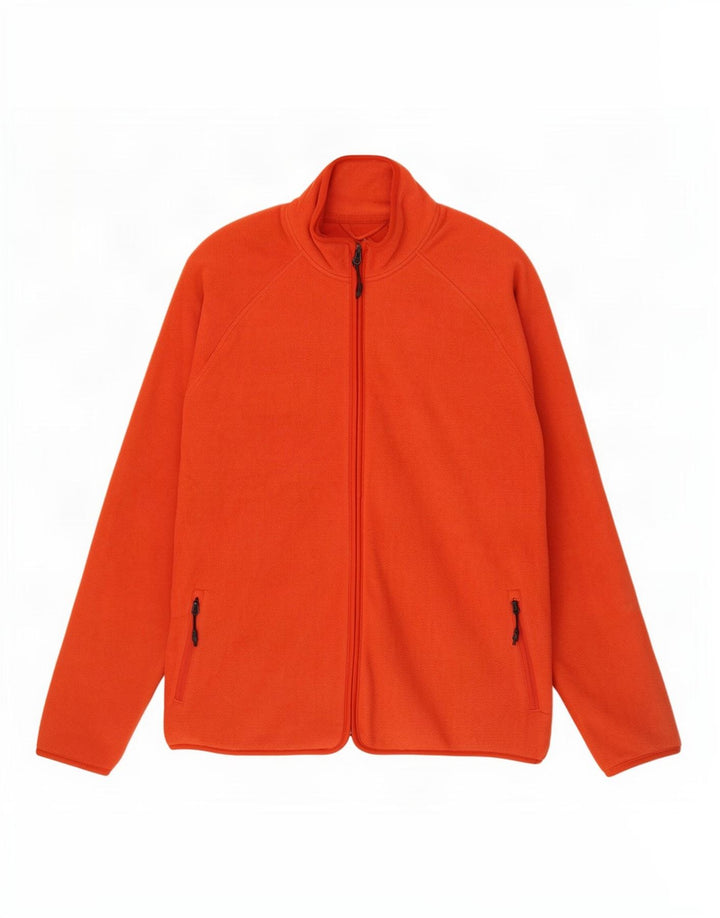 Marks & Spencer Mens Fleece Jacket UK 44 2XL Orange Polyester