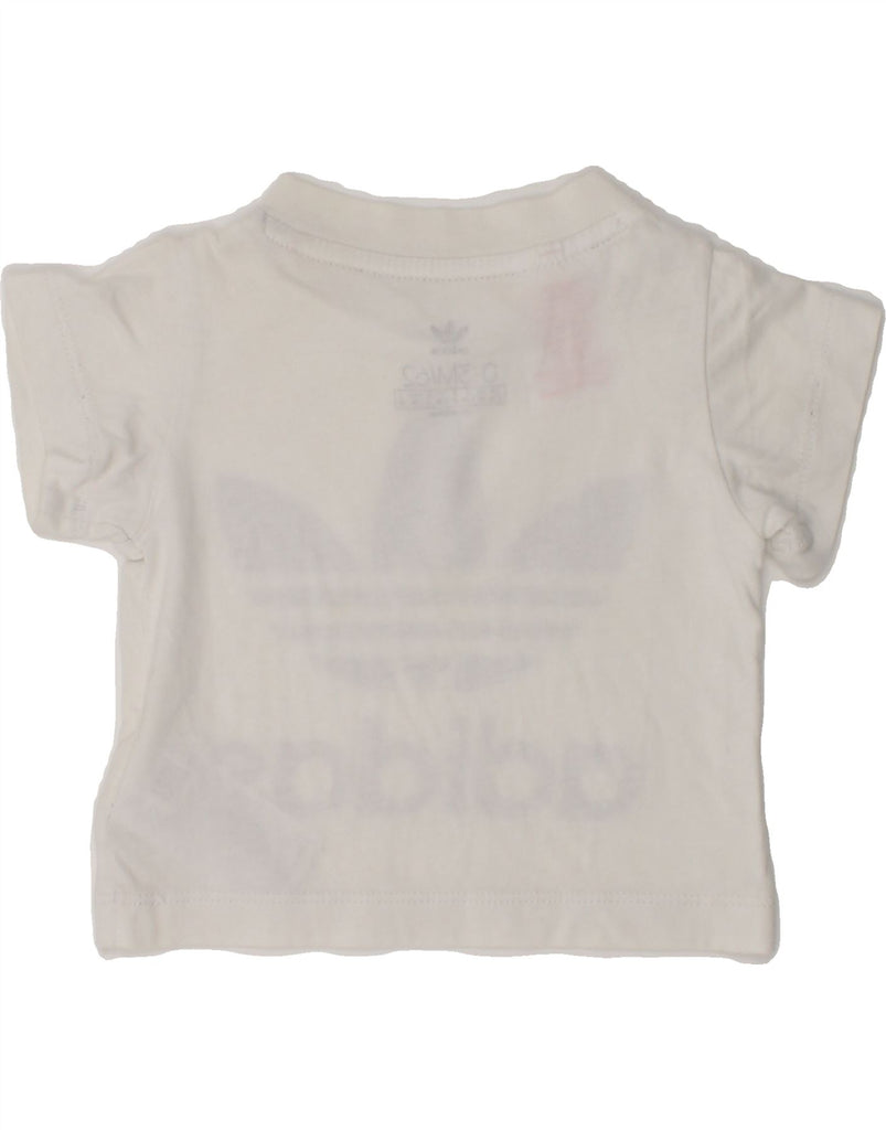 ADIDAS Baby Girls Graphic T-Shirt Top 0-3 Months White Cotton | Vintage Adidas | Thrift | Second-Hand Adidas | Used Clothing | Messina Hembry 