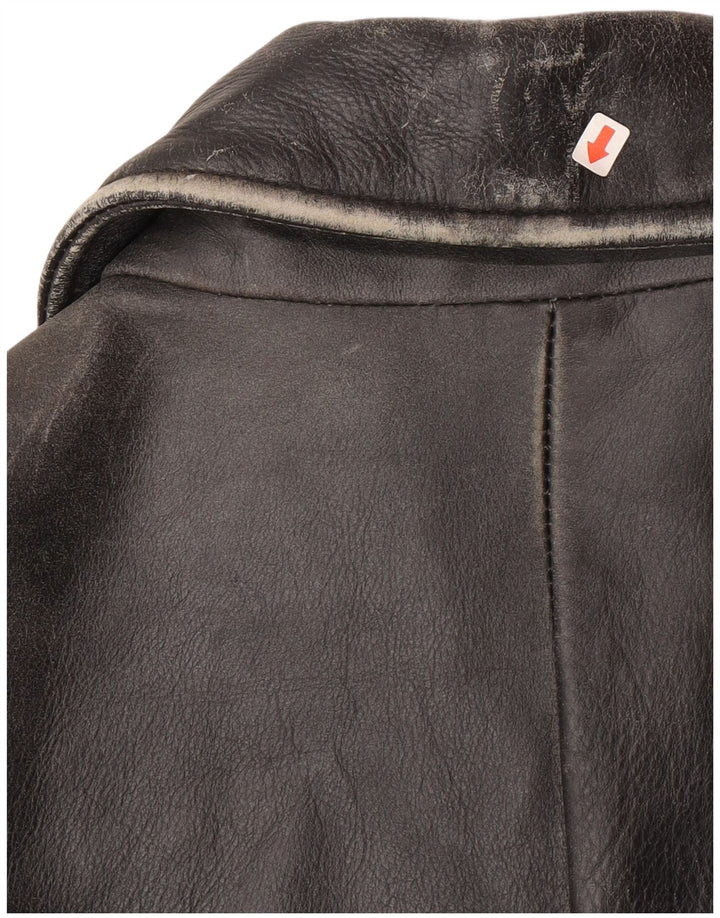 Bomb Boogie Womens Leather Jacket UK 14 Medium Black Leather