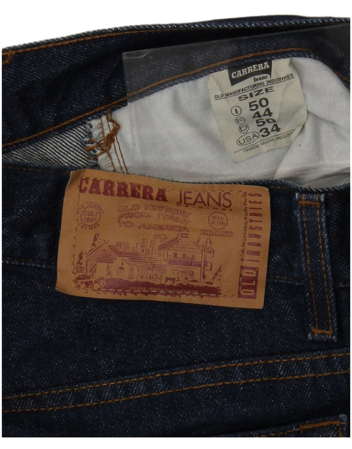 CARRERA Mens 702 Straight Jeans IT 50 Large W34 L30 Navy Blue Cotton