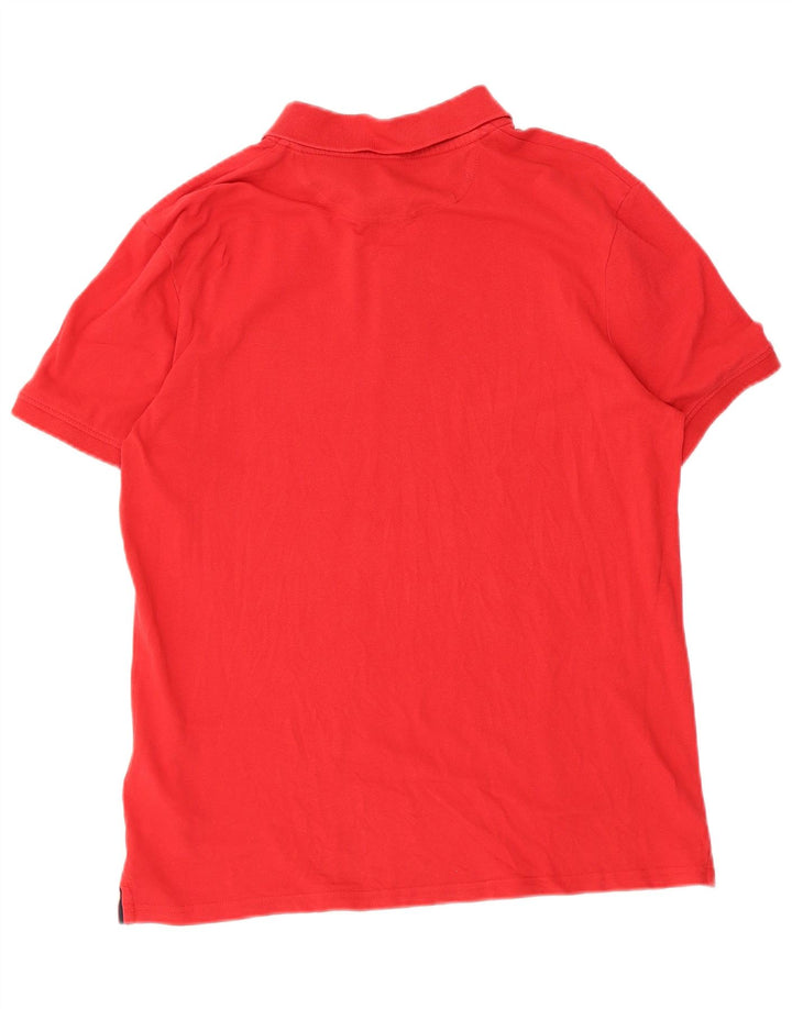 TIMBERLAND Mens Slim Fit Polo Shirt Medium Red Cotton