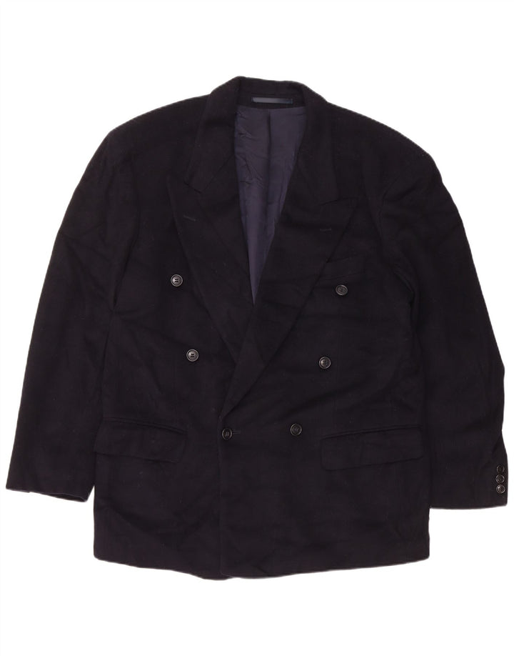 Hugo Boss Mens Double Breasted Blazer Jacket EU 48 Medium Navy Blue Wool