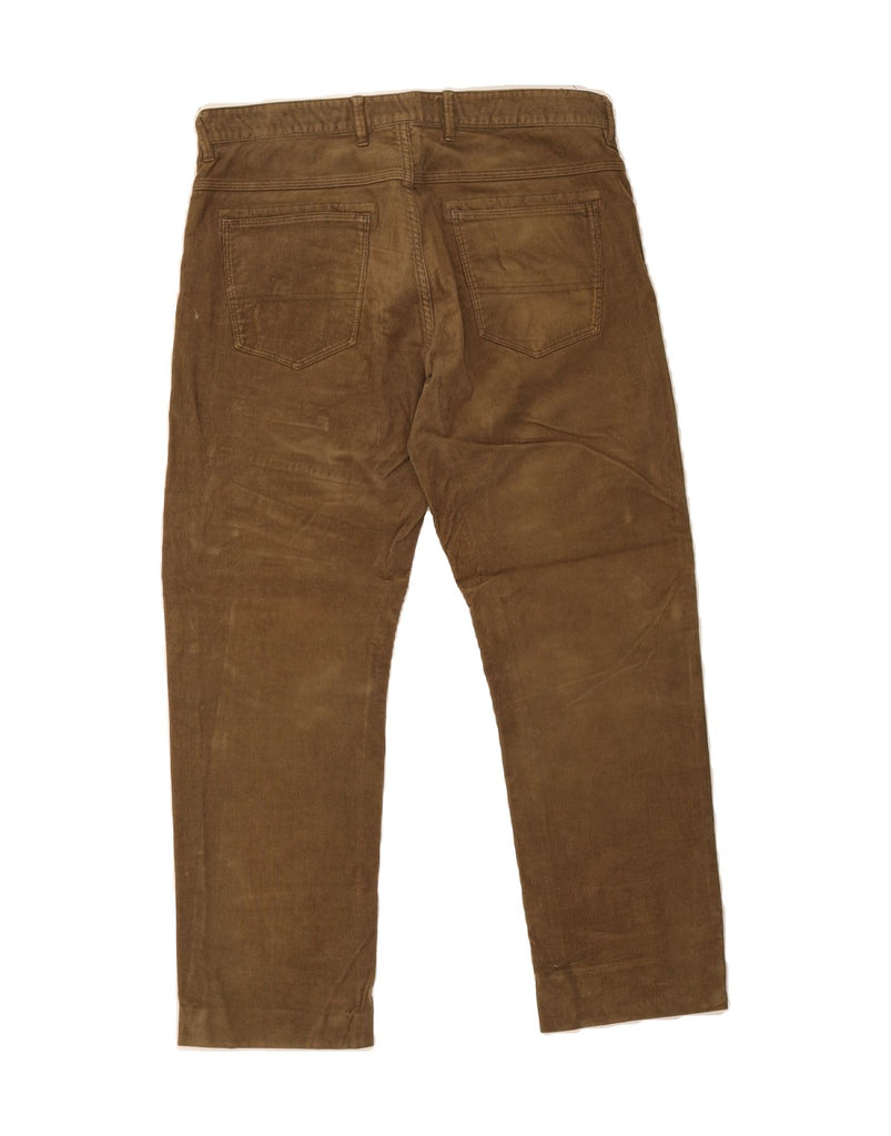 MASSIMO DUTTI Womens Straight Corduroy Trousers EU 40 Medium W31 L26 Khaki Vintage Massimo Dutti and Second-Hand Massimo Dutti from Messina Hembry 