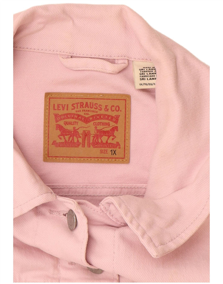 Levi's Womens Denim Jacket UK 18 XL Pink Cotton