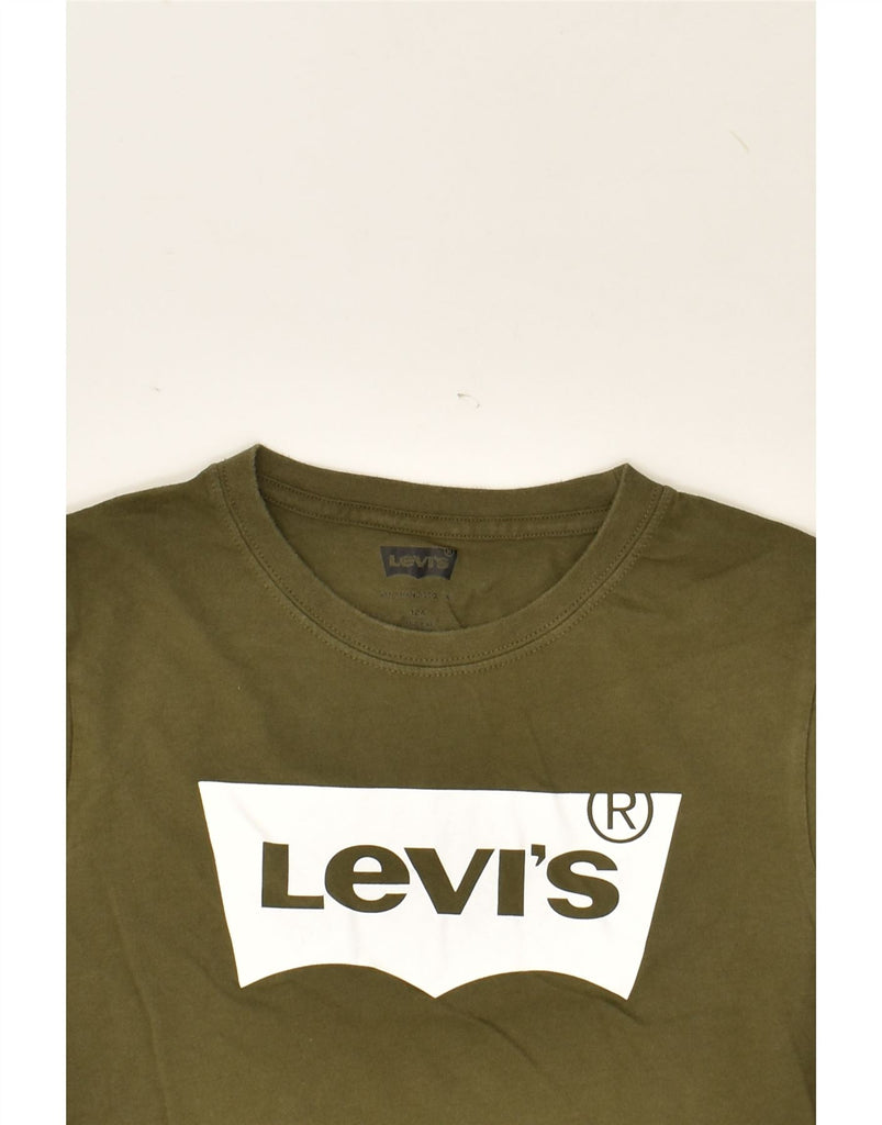 LEVI'S Boys Graphic T-Shirt Top 11-12 Years Khaki Cotton | Vintage Levi's | Thrift | Second-Hand Levi's | Used Clothing | Messina Hembry 