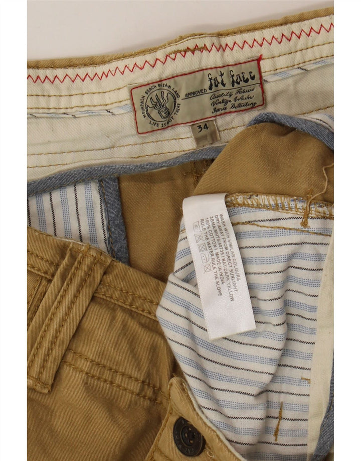FAT FACE Mens Chino Shorts W34 Large Beige Cotton