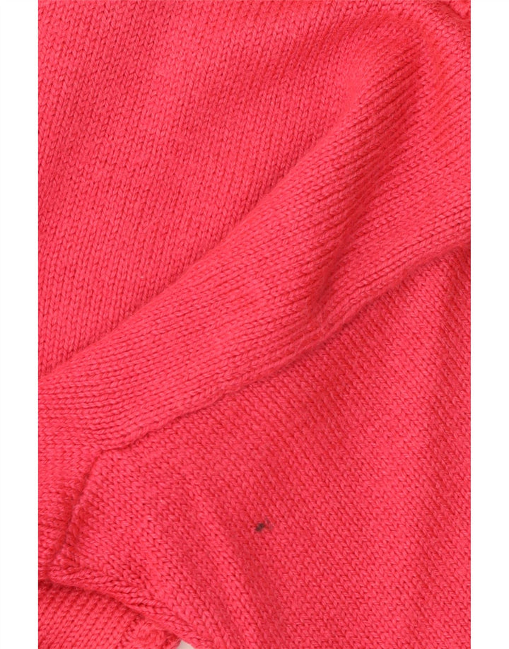 Vintage Womens Oversized Roll Neck Jumper Sweater UK 16 Large Pink