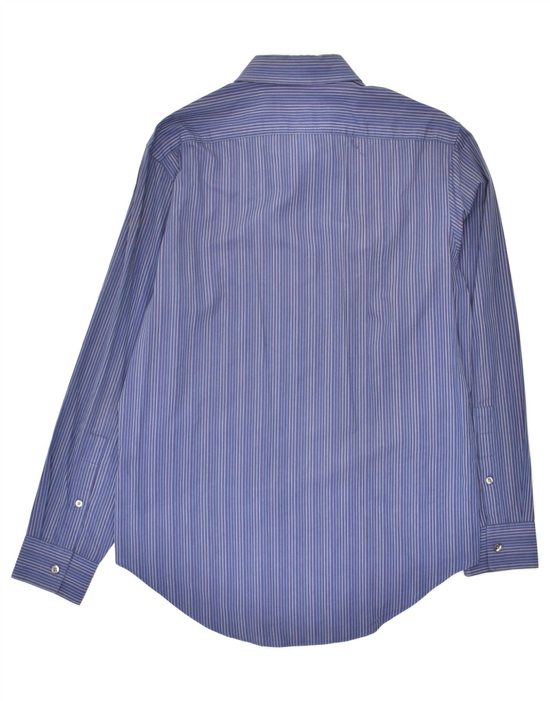 DKNY Mens Slim Fit Shirt Medium Navy Blue Pinstripe Cotton | Vintage Dkny | Thrift | Second-Hand Dkny | Used Clothing | Messina Hembry 