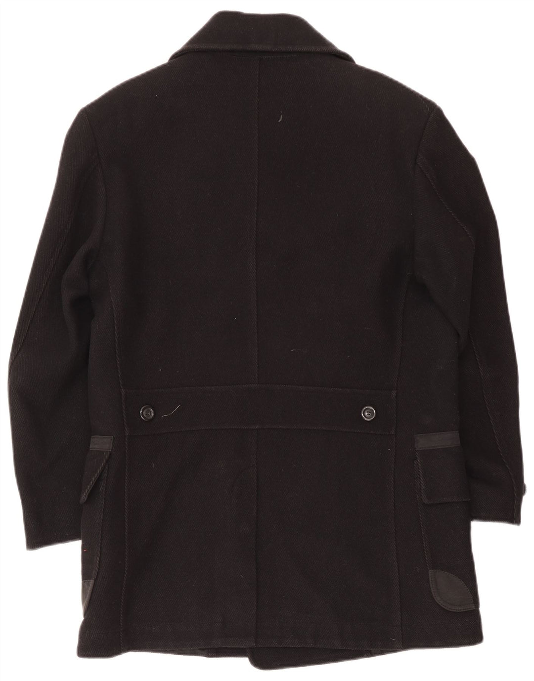 Diesel Mens Double Breasted Coat UK 40 Large Black Wool