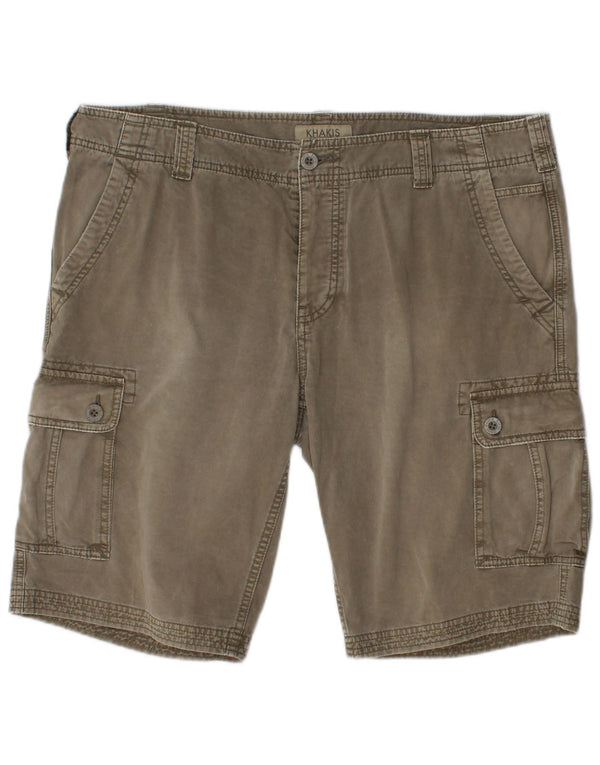 CALVIN KLEIN Mens Regular Slim Cargo Shorts W36 Large Khaki Cotton