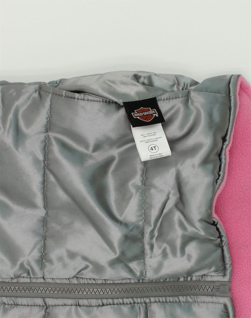 HARLEY DAVIDSON Girls Reversible Padded Gilet 3-4 Years Grey Polyester | Vintage Harley Davidson | Thrift | Second-Hand Harley Davidson | Used Clothing | Messina Hembry 