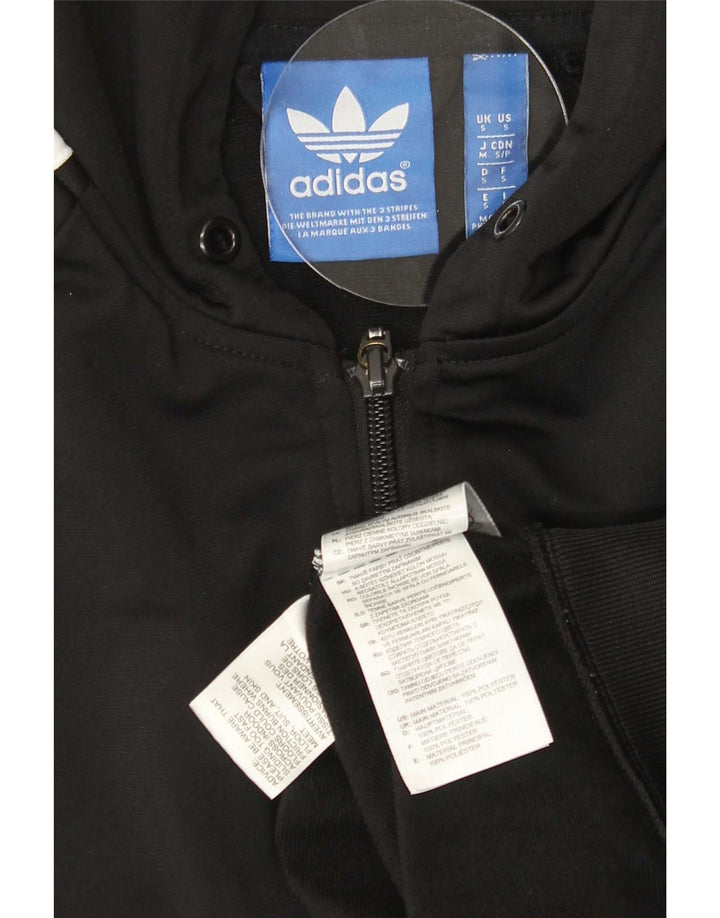 Adidas Mens Zip Hoodie Sweater Small Black Polyester