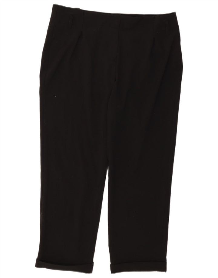 CALVIN KLEIN Womens Straight Cropped Trousers US 12 Large W36 L26 Black