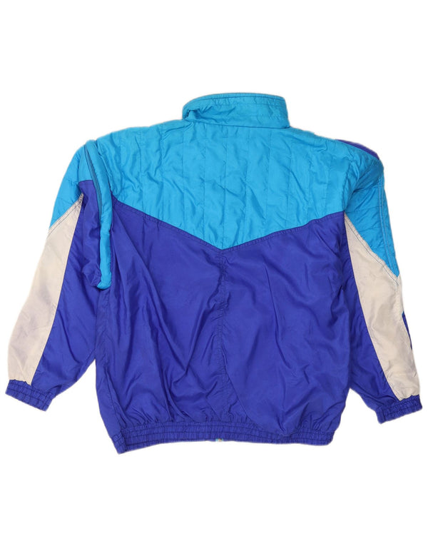 Vintage Mens Tracksuit Top Jacket Small Blue Colourblock