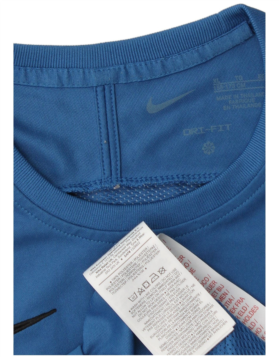 NIKE Boys Dri Fit T-Shirt Top 13-14 Years XL Blue Polyester Sports