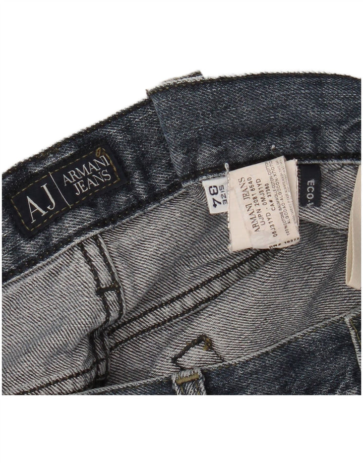 Armani Mens Straight Jeans W34 L28 Navy Blue Cotton