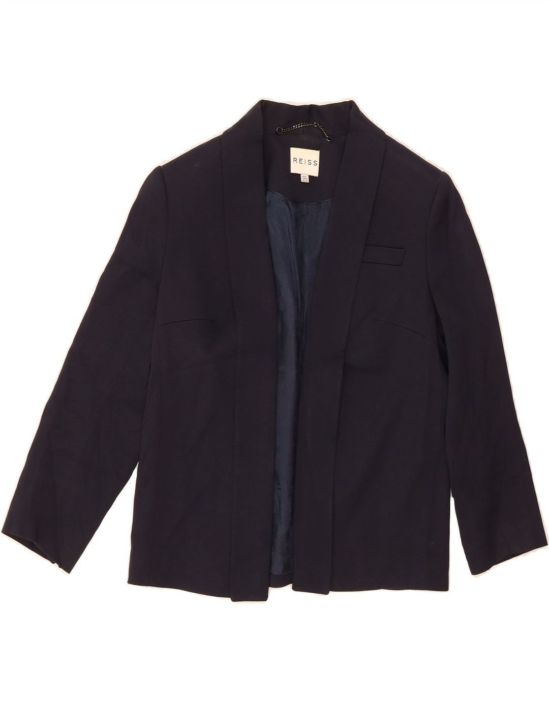 REISS Womens Open Blazer Jacket UK 6 XS Navy Blue Acetate Vintage Reiss and Second-Hand Reiss from Messina Hembry 