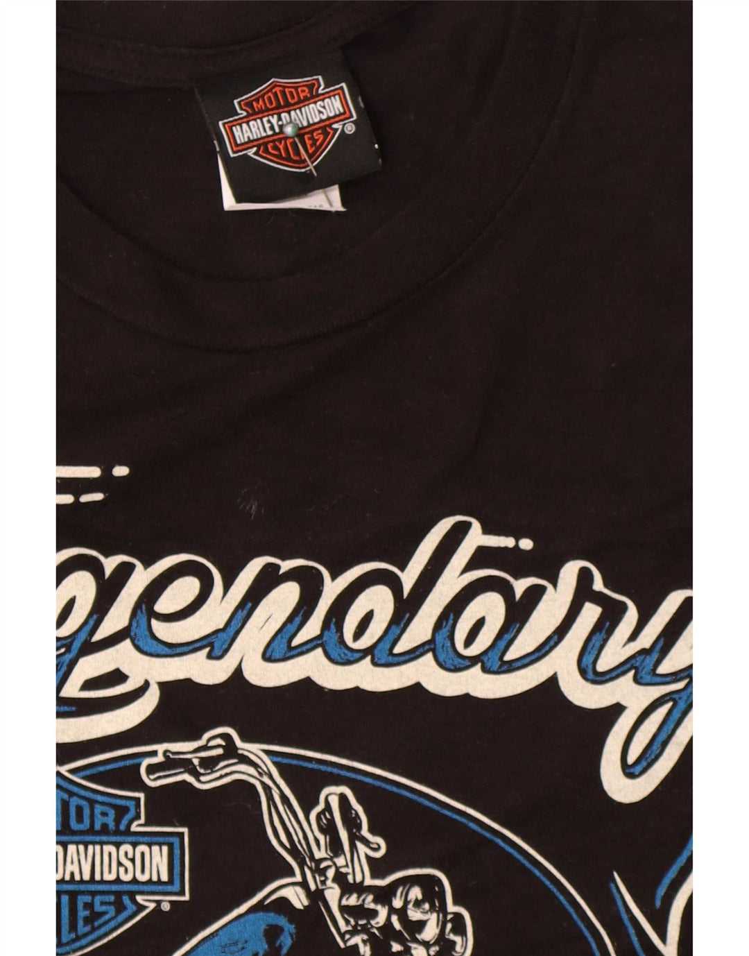 Harley Davidson Mens Legendary Graphic T-Shirt Top Large Black Cotton