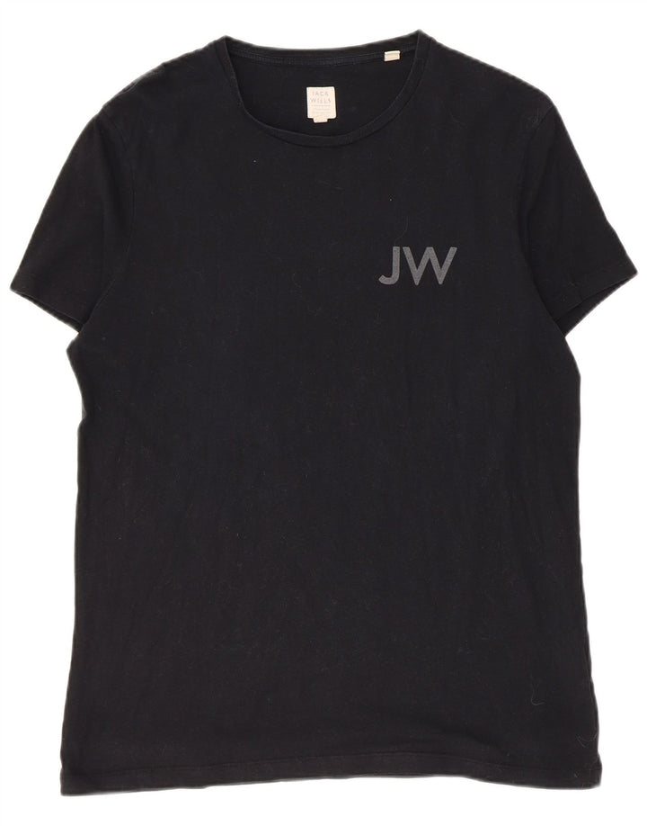 Jack Wills Mens Graphic T-Shirt Top Small Black Cotton