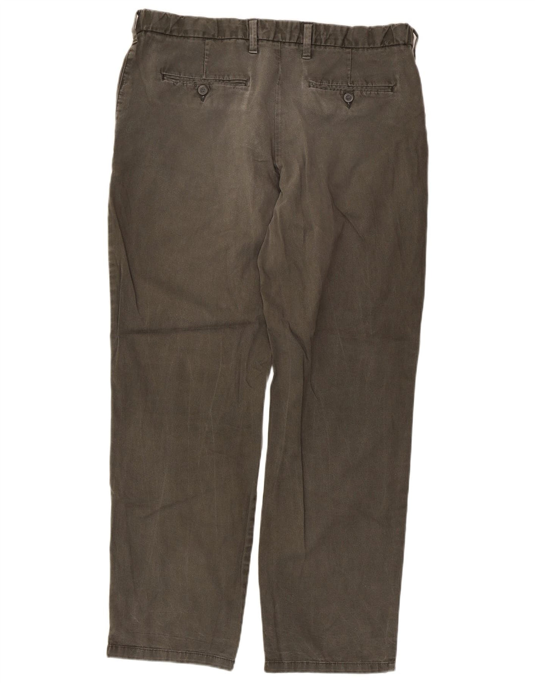 Marks & Spencer Womens Regular Fit Chino Trousers W36 L30 Khaki Cotton