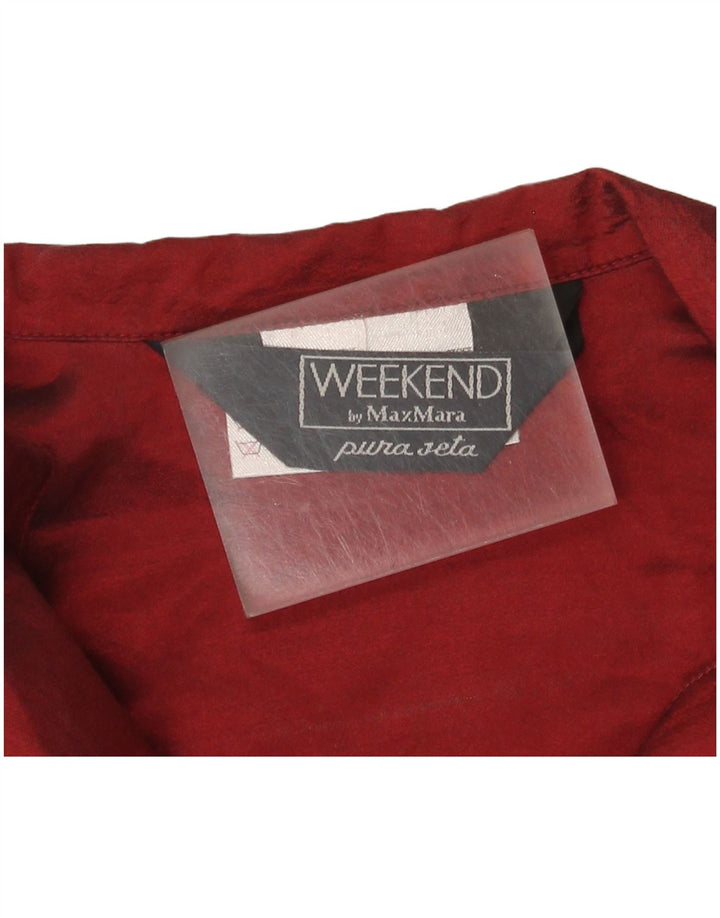 Max Mara Womens Weekend Short Sleeve Shirt Blouse IT 42 Medium Burgundy