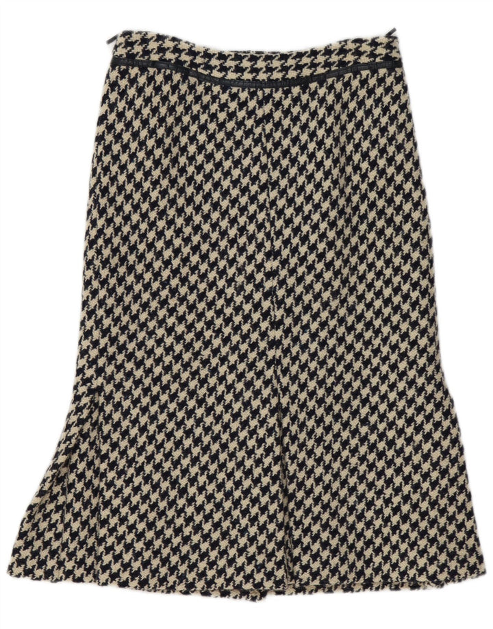 Vintage Womens A-Line Skirt W30 Medium Navy Blue Houndstooth
