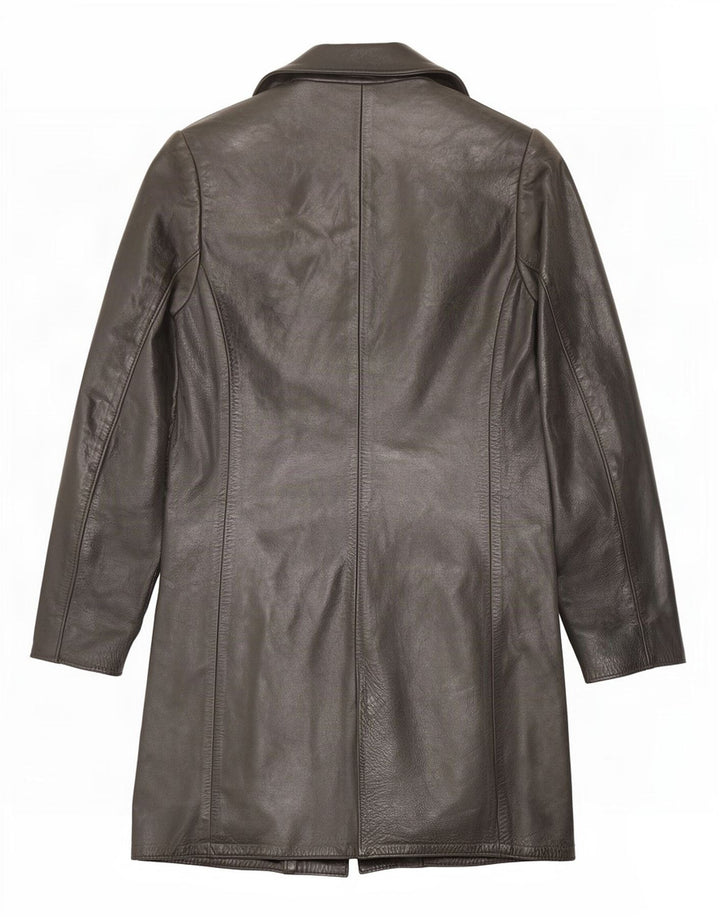 Vintage Womens Leather Coat UK 12 Medium Black