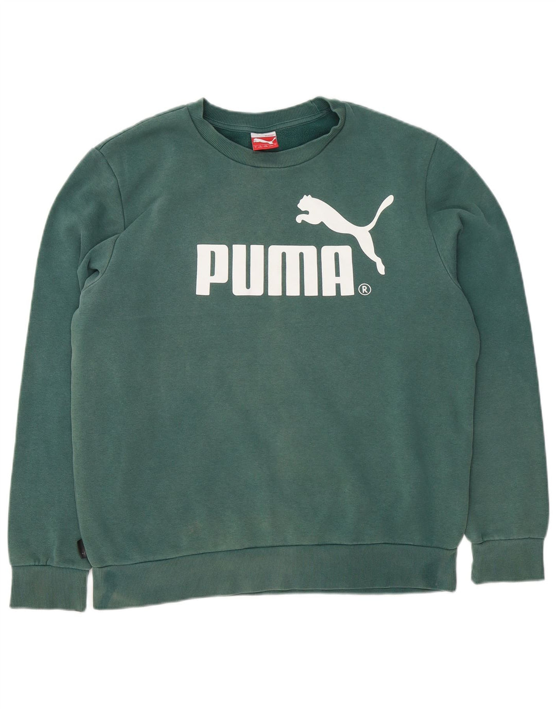 Puma Mens Graphic Sweatshirt Jumper Large Green Cotton