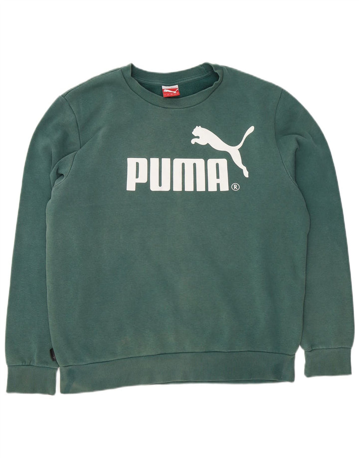 Puma Mens Graphic Sweatshirt Jumper Large Green Cotton